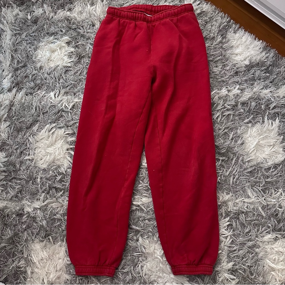 Aritzia Red Jogger Pants